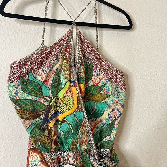 Farm Rio Gayatri Halter Mini Wrap Dress Size Small - Picture 3 of 8